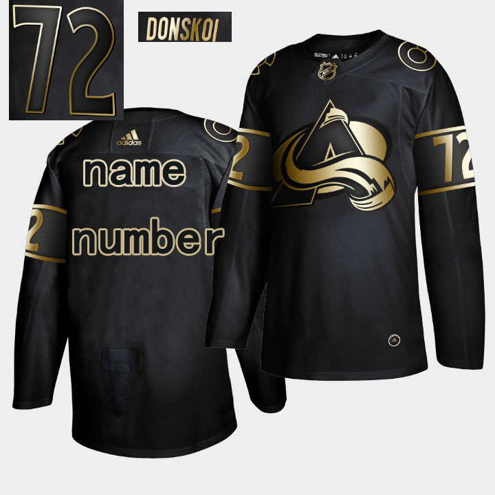 Custom Men Colorado Avalanche Golden Edition Black Authentic NHL Jersey